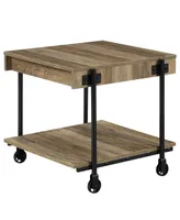 Furniture of America Luther 22" Steel Industrial End Table