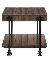 Furniture of America Luther 22" Steel Industrial End Table