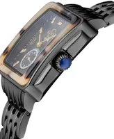 GV2 by Gevril Women's Bari Tortoise Swiss Quartz Black Stainless Steel Watch 30mm x 34mm
