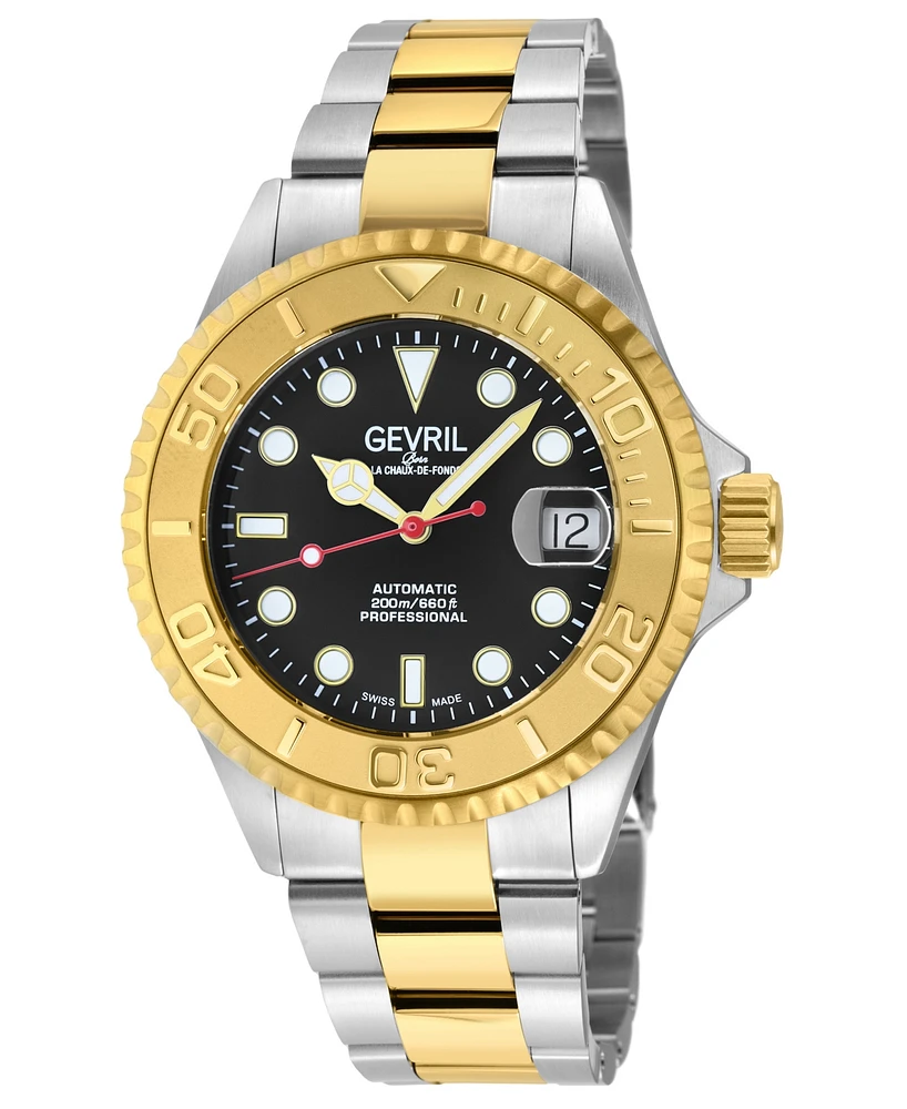 Gevril Men's Wall Street Swiss Automatic Two-Tone Stainless Steel Watch 39mm