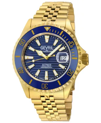 Gevril Men's Chambers Swiss Automatic Gold-Tone Stainless Steel Watch 43mm