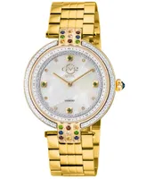 GV2 by Gevril Women's Matera Swiss Quartz Gold-Tone Stainless Steel Watch 35mm