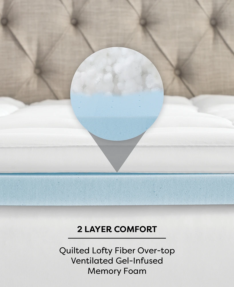 ProSleep 4" Hybrid Fiber and Memory Foam Mattress Topper, Queen, Created for Macy's