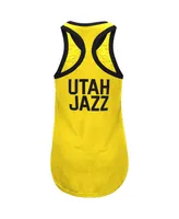 Women's G-iii 4Her by Carl Banks Gold Utah Jazz Showdown Scoop-Neck Racerback Tank Top