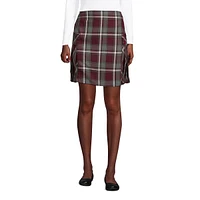 Lands' End Women's School Uniform Side Pleat Plaid Skort Above the Knee