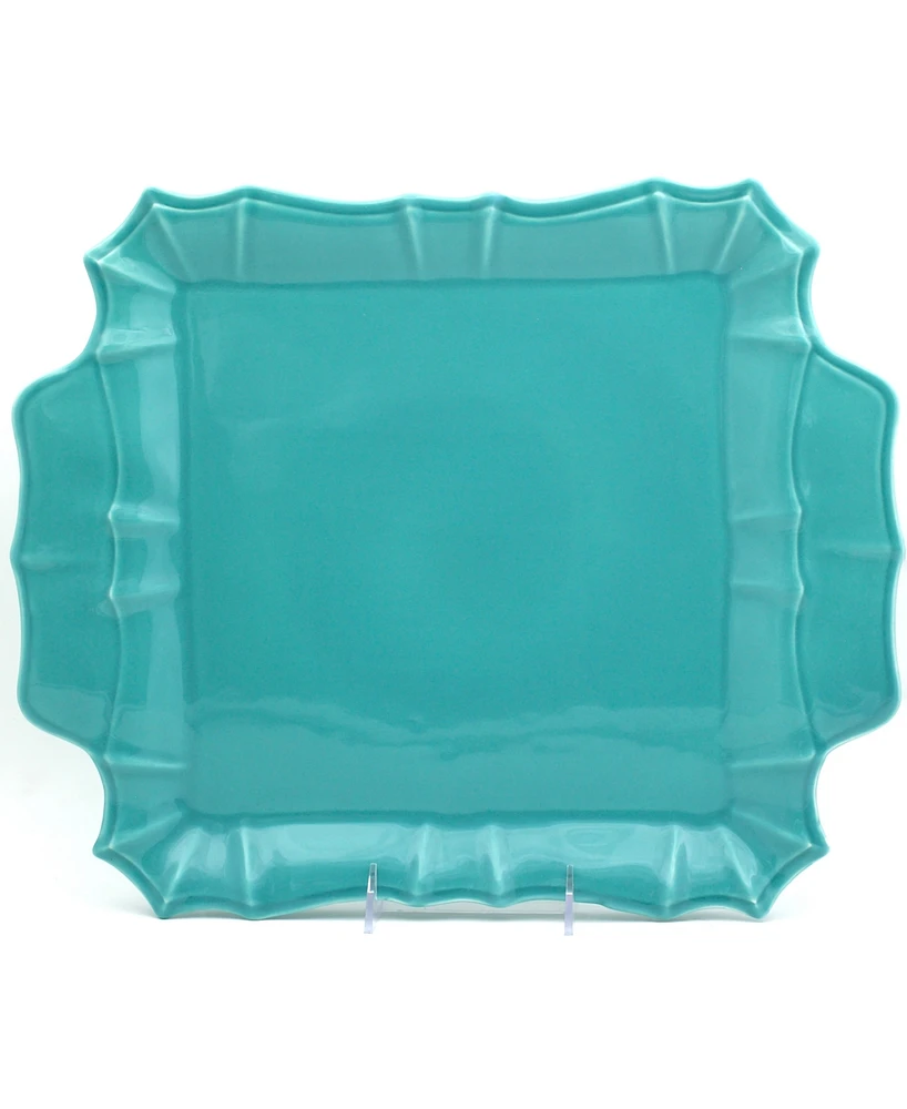 Euro Ceramica Chloe Square Platter with Handles