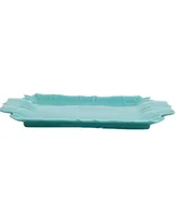 Euro Ceramica Chloe Turquoise Square Platter with Handles