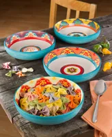 Euro Ceramica Galicia 4 Piece Pasta Bowl Set