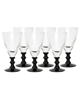 Black Stemmed Water Glasses, Set of 6