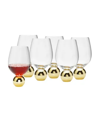 Wine Glasses on Gold Ball Pedestal