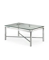 Steve Silver Nova 48" Glass and Chrome Cocktail Table