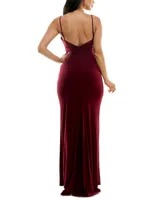 Jump Juniors' Side-Slit Low-Back Jersey Gown