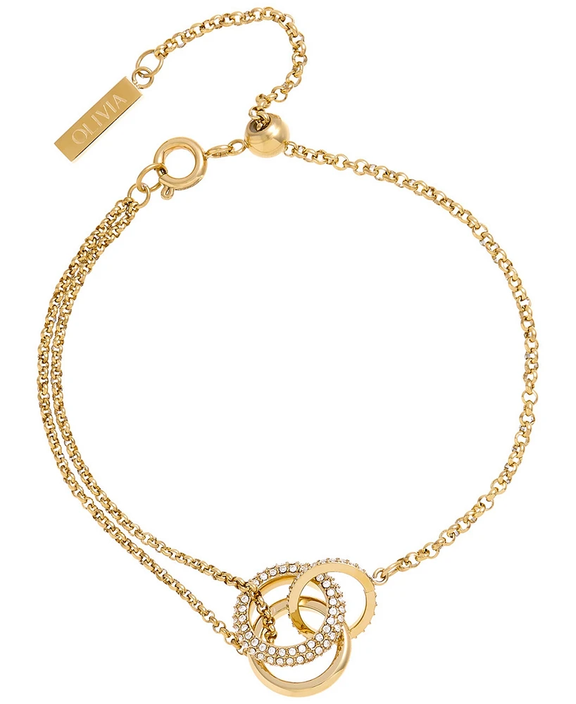 Olivia Burton 18K Gold-Plated Crystal Interlink Bracelet - Gold