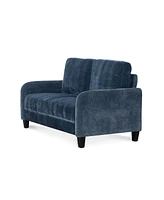 Everly Blue Velvet Loveseat