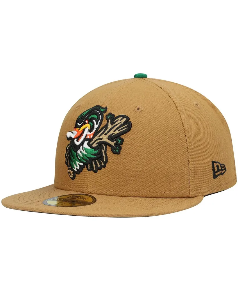 Men's New Era Natural Down East Wood Ducks Authentic Collection Team Alternate 59FIFTY Fitted Hat