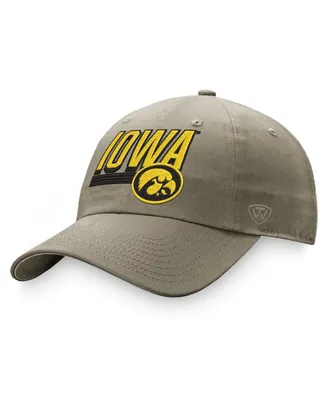 Men's Top of the World Khaki Iowa Hawkeyes Slice Adjustable Hat