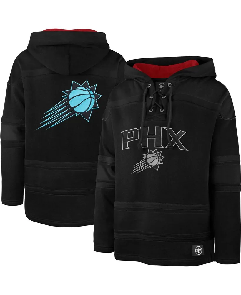 Men's '47 Brand Black Phoenix Suns 2022/23 Pregame Mvp Lacer Pullover Hoodie - City Edition