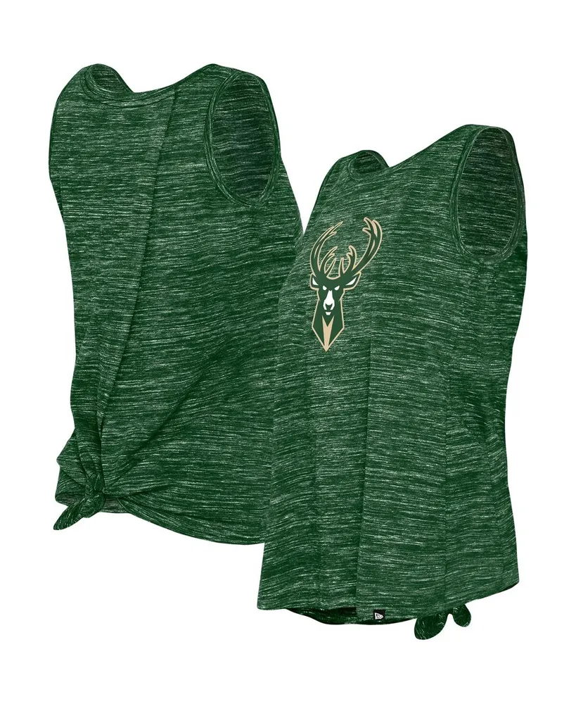 Women's New Era Hunter Green Milwaukee Bucks Space Dye Active Tank Top