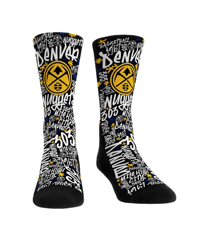 Men's and Women's Rock 'Em Socks Denver Nuggets Graffiti Crew Socks