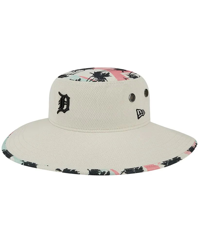 Men's New Era Natural Detroit Tigers Retro Beachin' Bucket Hat