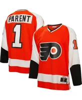 Men's Mitchell & Ness Bernie Parent Orange Philadelphia Flyers 1974 Blue Line Player Jersey