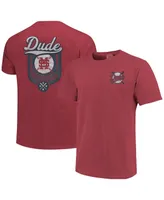 Men's Maroon Mississippi State Bulldogs Dude Baseball Comfort Color T-shirt