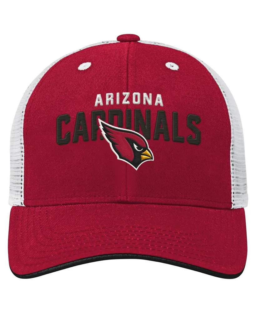 Preschool Boys and Girls Cardinal, White Arizona Cardinals Core Lockup Meshback Trucker Snapback Hat
