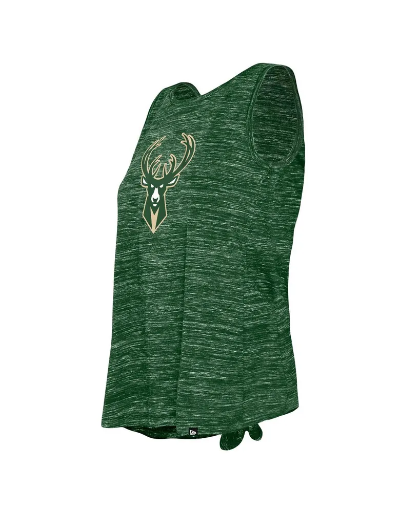 Women's New Era Hunter Green Milwaukee Bucks Space Dye Active Tank Top