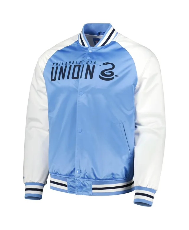 Men's Mitchell & Ness Light Blue Philadelphia Phillies Lightweight Satin  Raglan Full-Snap Jacket