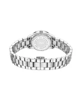 Jbw Women's Cristal Spectra Silver-Tone Stainless Steel Diamond Watch, 28mm
