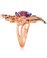 Le Vian Crazy Collection Multi-Gemstone (4-3/8 ct. t.w.) & Diamond (5/8 ct. t.w.) Swirl Flower Statement Ring in 14k Rose Gold