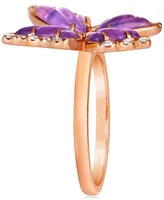 Le Vian Grape Amethyst (2-5/8 ct. t.w.) & Diamond (1/4 ct. t.w.) Butterfly Statement Ring in 14k Rose Gold