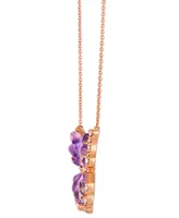 Le Vian Grape Amethyst (2-7/8 ct. t.w.) & Diamond (1/4 ct. t.w.) Butterfly Pendant Necklace in 14k Rose Gold, 18" + 2" extender