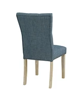 Preston Dining Chair 2-Pack with Antique-like Bronze Nailheads and Brushed Legs Fabric