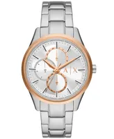 A|X Armani Exchange Men's Multifunction Quartz Silver-Tone Stainless Steel Watch 42mm