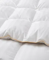 Unikome 500 Thread Count Cotton Fabric All Season Classic Stripped White Goose Down Fiber Comforter