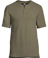 Lands' End Men's Waffle Short Sleeve Pajama Henley