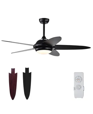 Costway 52'' Ceiling Fan with Led Lights & Remote Control 1/2/4/8H Timer 3 Speeds