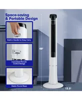 Costway Portable 48'' Tower Fan 80 °Oscillating Bladeless Fan w/Remote & Led Control