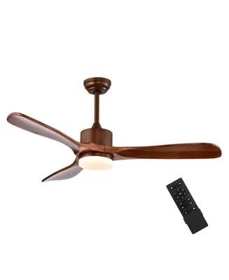 Costway 52'' Ceiling Fan with Led Light Reversible w/ Adjustable Temperature