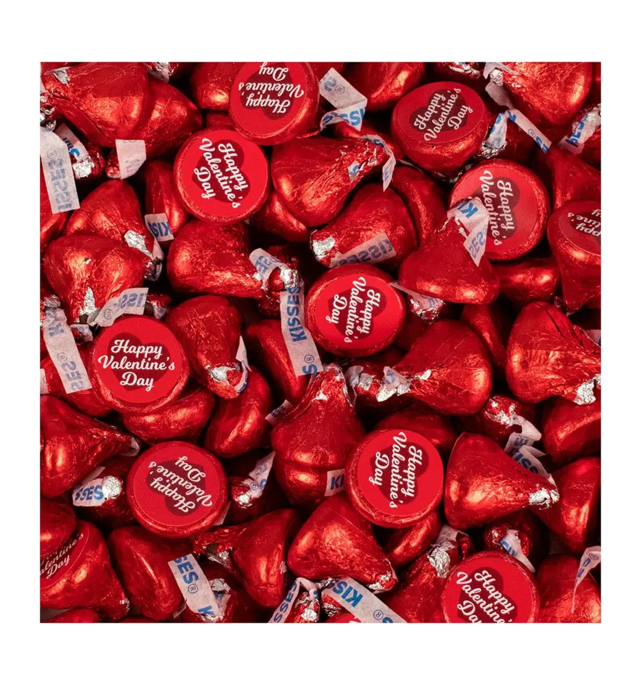 100 Pcs Valentine's Day Candy Red Hershey's Kisses Milk Chocolate (1lb, Approx. 100 Pcs
