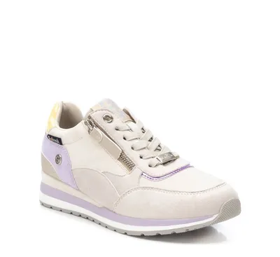 Xti Women's Casual Sneakers By Beige With Multicolor Accent