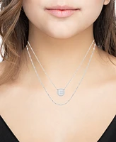 Initial Disc Layered Pendant Necklace in Sterling Silver, Created for Macy's
