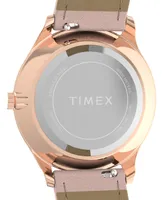 Timex Women's Quartz Analog Premium Dress Leather Pink Watch 32mm