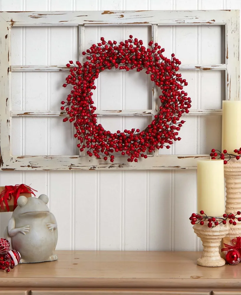 Nearly Natural 22" Berry Artificial Wreath