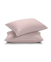 Pillow Gal Down Alternative Pillow and Removable Pillow Protector, Standard/Queen, Set of 2, Pink