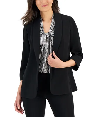 Kasper Petite Textured Shawl-Collar Cardigan Jacket