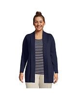 Lands' End Plus Size Cotton Modal Shawl Collar Cardigan Sweater