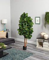 Nearly Natural 6' Fiddle Leaf Fig Artificial Tree