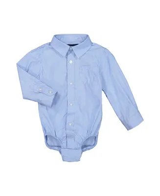 Infant Boys Blue Chambray Button-down Shirt